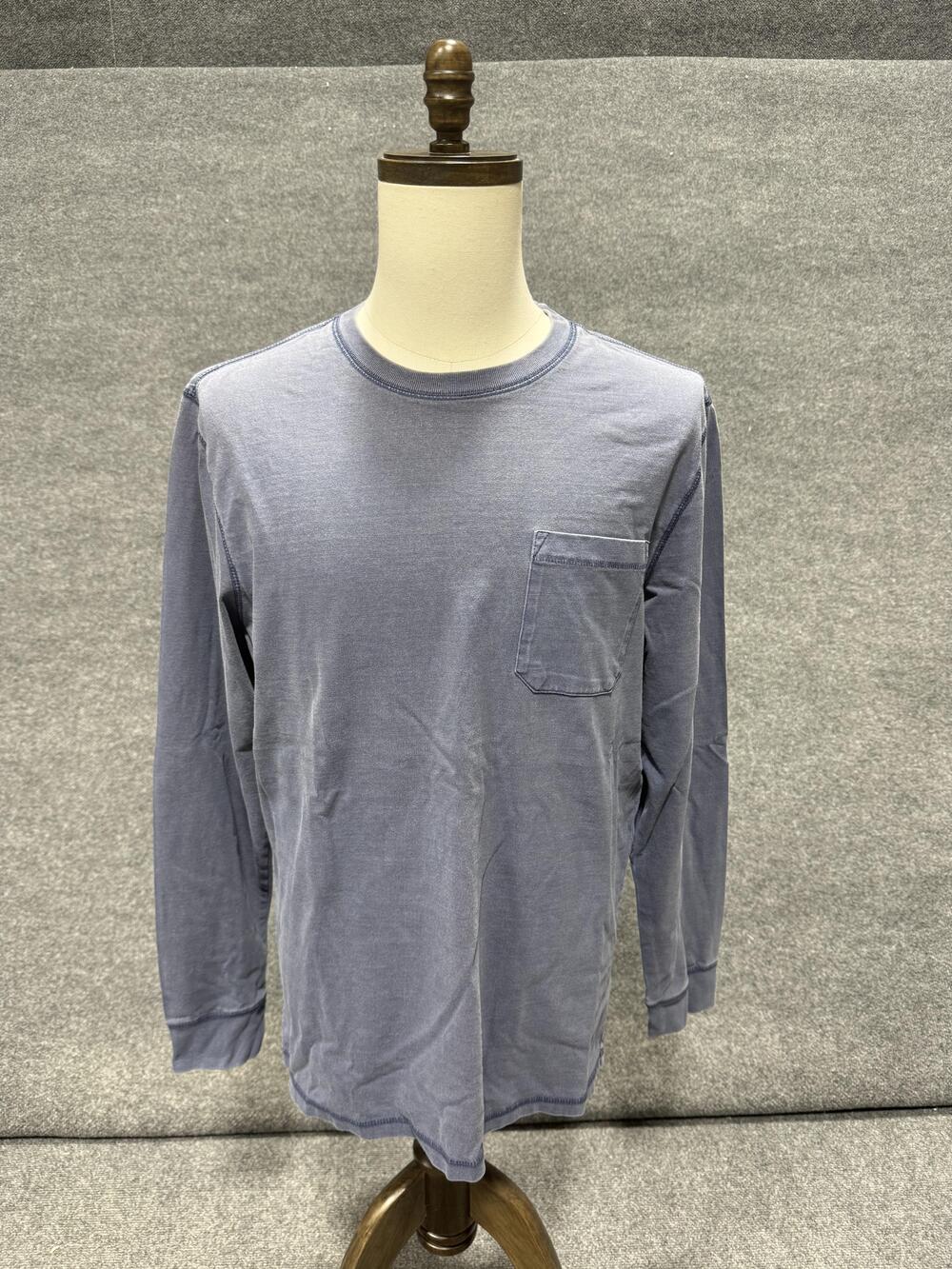 Goodfellow & Co Shirt Mens Large Blue Long Sleeve Pocket Jersey Cotton Tee Top